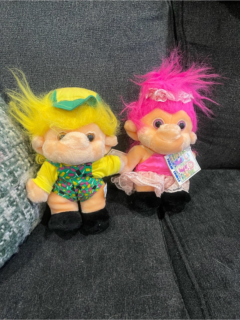 Vintage 1992 Trolio Troll Plush Doll set with original tags